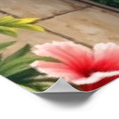 ヴィンテージスタイルハワイアントラベルホノルルミッドパシフィック ポスター (角)