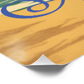 ヴィンテージスタイルハワイアントラベルホノルルミッドパシフィック ポスター (コーナー)