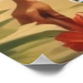 ヴィンテージスタイルハワイアントラベルホノルルミッドパシフィック ポスター (角)