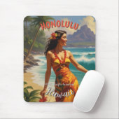 ヴィンテージスタイルハワイアントラベルホノルルミッドパシフィック マウスパッド (マウス)