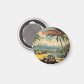 ヴィンテージスタイルハワイアントラベルホノルルミッドパシフィック マグネット (正面/裏面)