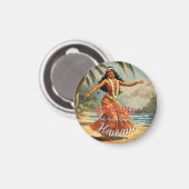 ヴィンテージスタイルハワイアントラベルホノルルミッドパシフィック マグネット (正面/裏面)