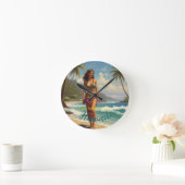 ヴィンテージスタイルハワイアントラベルホノルルミッドパシフィック ラウンド壁時計 (ホーム)