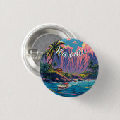 ヴィンテージスタイルハワイアントラベルホノルルミッドパシフィック 缶バッジ (正面&裏面)