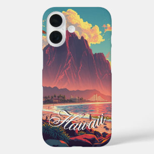 ヴィンテージスタイルハワイアントラベルホノルルミッドパシフィック iPhone 16ケース
