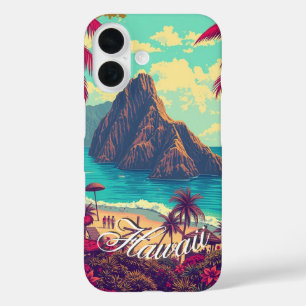 ヴィンテージスタイルハワイアントラベルホノルルミッドパシフィック iPhone 16ケース