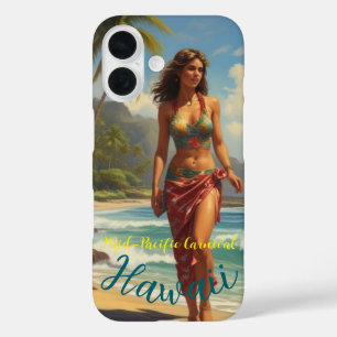 ヴィンテージスタイルハワイアントラベルホノルルミッドパシフィック iPhone 16ケース