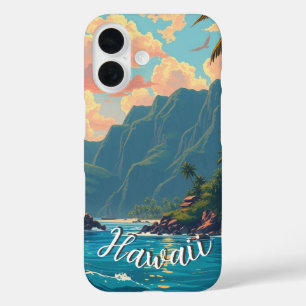 ヴィンテージスタイルハワイアントラベルホノルルミッドパシフィック iPhone 16ケース