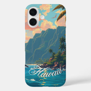 ヴィンテージスタイルハワイアントラベルホノルルミッドパシフィック iPhone 16ケース