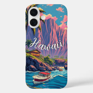 ヴィンテージスタイルハワイアントラベルホノルルミッドパシフィック iPhone 16ケース
