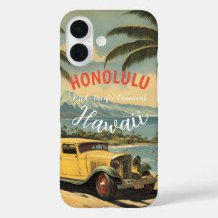 ヴィンテージスタイルハワイアントラベルホノルルミッドパシフィック iPhone 16ケース