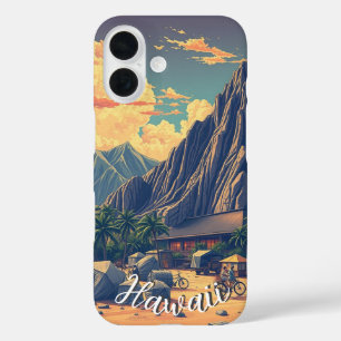 ヴィンテージスタイルハワイアントラベルホノルルミッドパシフィック iPhone 16ケース
