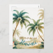 ヴィンテージスタイルハワイアントラベルホノルル シーズンポストカード (正面/裏面)