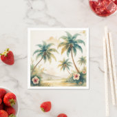 ヴィンテージスタイルハワイアントラベルホノルル スタンダードカクテルナプキン (インサイチュ)