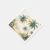 ヴィンテージスタイルハワイアントラベルホノルル スタンダードカクテルナプキン (角)