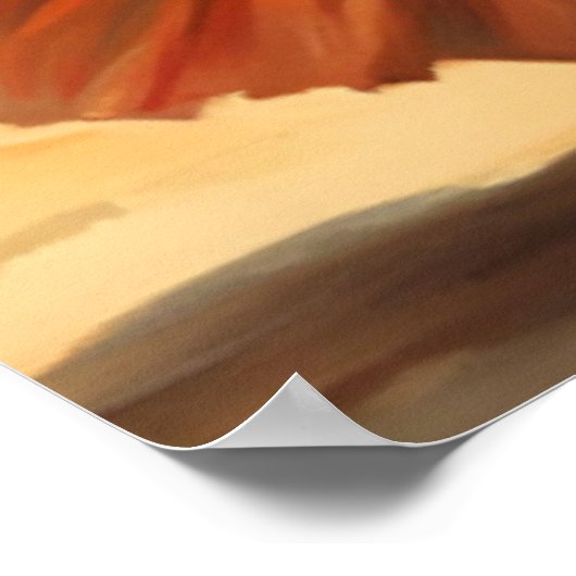 ヴィンテージスタイルハワイアン旅行フラガール踊り ポスター (角)