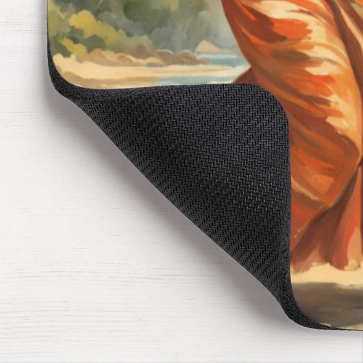 ヴィンテージスタイルハワイアン旅行フラガール踊り マウスパッド (コーナー)