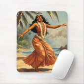 ヴィンテージスタイルハワイアン旅行フラガール踊り マウスパッド (マウス)
