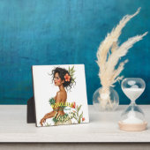 ヴィンテージスタイルハワイトラベルホノルルフラガール フォトプラーク (インサイチュ)