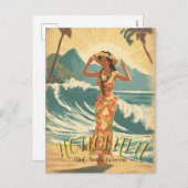 ヴィンテージスタイルハワイ旅行 シーズンポストカード (正面/裏面)