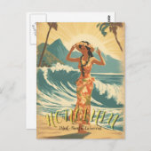 ヴィンテージスタイルハワイ旅行 ポストカード (正面/裏面)