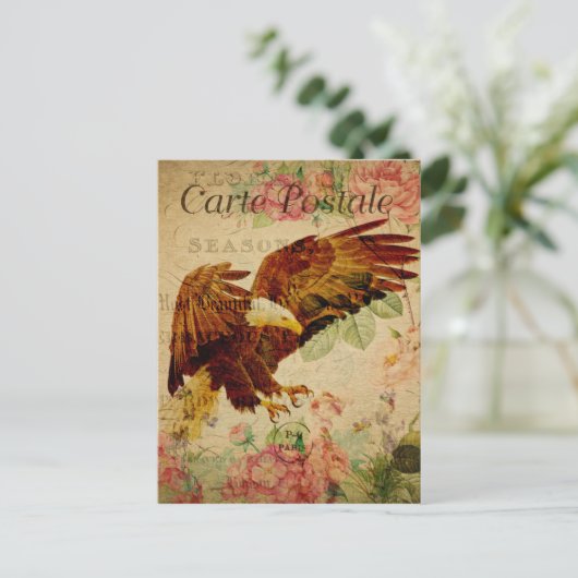 ヴィンテージスタイルハングルイーグルカフランスのルテポストエール ポストカード (スタンド正面)