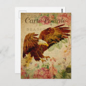 ヴィンテージスタイルハングルイーグルカフランスのルテポストエール ポストカード (正面/裏面)