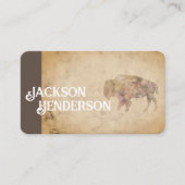 ヴィンテージスタイルバイソンアートブラウンラスチック 名刺 (正面)