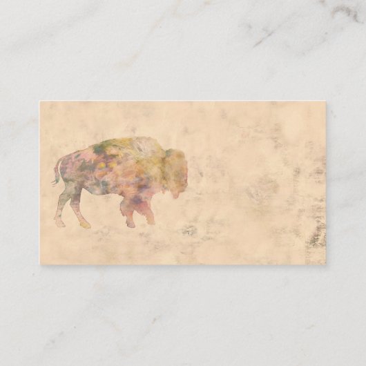 ヴィンテージスタイルバイソンデザイン両面 名刺 (裏面)