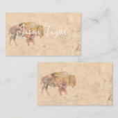 ヴィンテージスタイルバイソンデザイン両面 名刺 (正面/裏面)