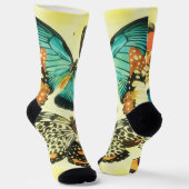 ヴィンテージスタイルバタフライアートソックス ソックス (傾斜あり)