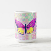 ヴィンテージスタイルバタフライアートマグカップ コーヒーマグカップ (中央)