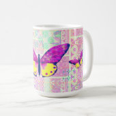 ヴィンテージスタイルバタフライアートマグカップ コーヒーマグカップ (正面右)