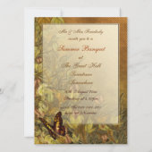 ヴィンテージスタイルバタフライイラストレーション招待状 招待状 (裏面)