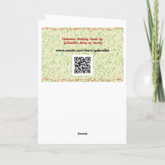 ヴィンテージスタイルバタフライクリスマスオーナメントアート カード (裏面)