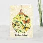 ヴィンテージスタイルバタフライクリスマスオーナメントアート カード (正面)