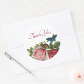 ヴィンテージスタイルバタフライバラサンキューユー ラウンドシール (封筒)