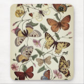 ヴィンテージスタイルバタフライ&モス絵画ズ マウスパッド (正面)