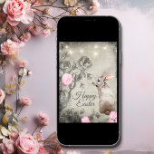 ヴィンテージスタイルバラとラビットガーデンイースター シーズンカード