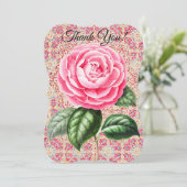 ヴィンテージスタイルバラサンキューフラットカード サンキューカード (スタンド正面)