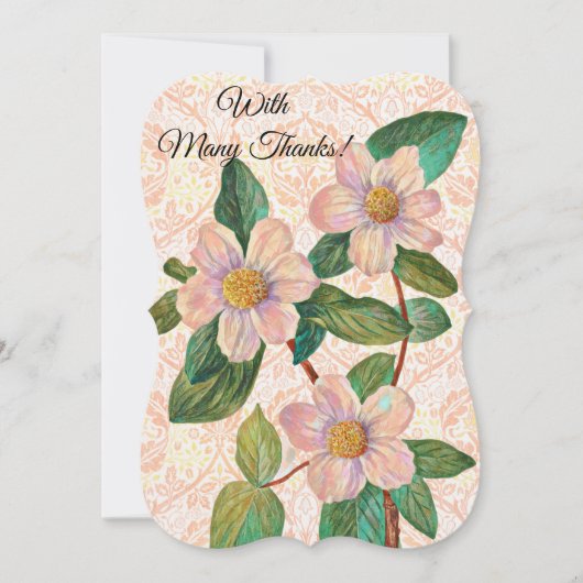 ヴィンテージスタイルバラサンキューフラットカード サンキューカード (正面)