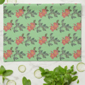 ヴィンテージスタイルバラステムオングリーンキッチンタオル キッチンタオル (折り畳み)