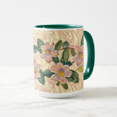 ヴィンテージスタイルバラフラワーア図解入りの、写真付きのートマグカップ マグカップ (正面右)