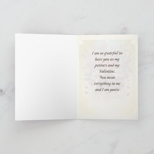 ヴィンテージスタイルバレンタインデーカード シーズンカード (内部)