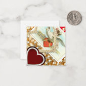 ヴィンテージスタイルバレンタインデー ノートカード (正面/裏面インサイチュ)