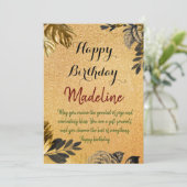 ヴィンテージスタイルバースデーカードゴールデン 招待状 (スタンド正面)