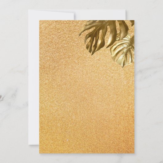 ヴィンテージスタイルバースデーカードゴールデン 招待状 (裏面)