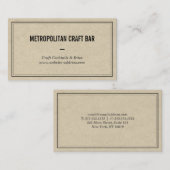 ヴィンテージスタイルバー、レストラン名刺 名刺 (正面/裏面)