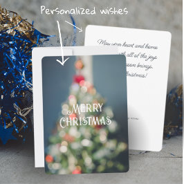 ヴィンテージスタイルパステルブルークリスマスツリー シーズンカード