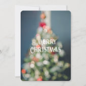 ヴィンテージスタイルパステルブルークリスマスツリー シーズンカード (正面)